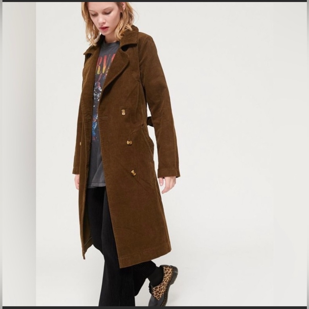 BDG Hailey Corduroy Trench Coat
